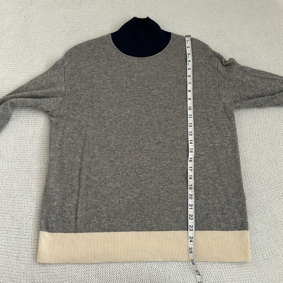 rag & bone Wool/Cashmere Turtleneck Sweater Grey/Navy/Cream Size Small - Picture 5 of 7